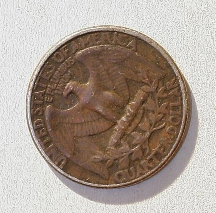 1977 D Washington Quarter, RB, Error, Filled in Mint Mark, Improperly Annealed - Image 3 of 4