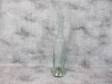 Antique Inverted Bottom Aqua Glass 9 1/2" Bottle