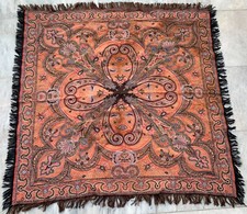 Vintage Hand Woven Paisley Shawl Women Shawl Woolen Textile 3x3 ft Free Ship