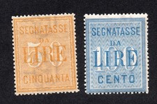 SEGNATASSE - 50 e 100 Lire - 2 Francobolli Nuovi Linguellati - MH * -  ANNO 1903