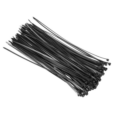 200Pcs Push Mount Zip Ties 12 Inch Cable Zip Tie Mounts Nylon, Black