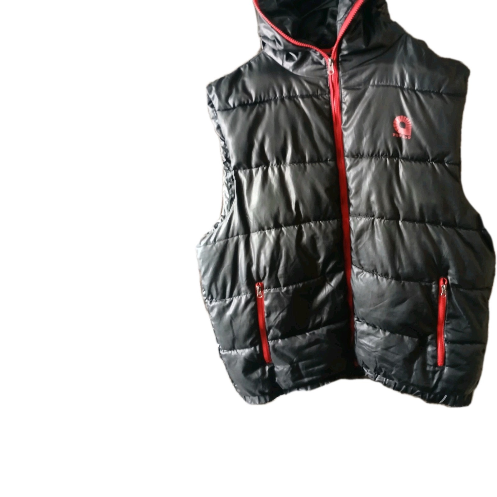 Akademiks Puffer Black Quilted Men’s  Full-Front Puffer Hoodie Vest US Size 3XL image 3