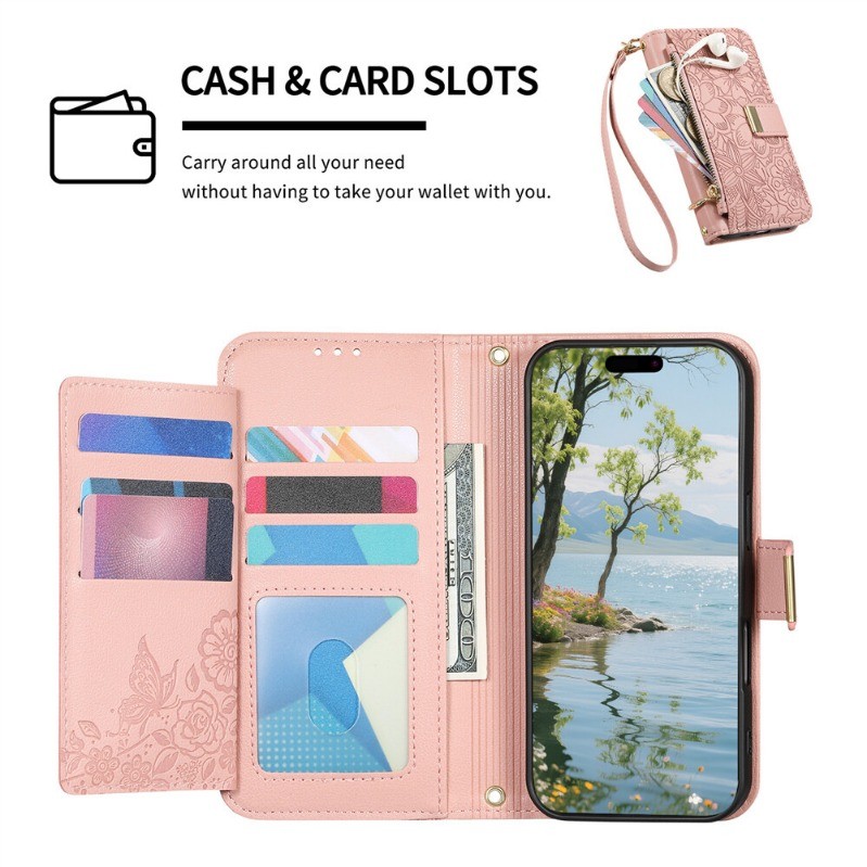 Zip Wallet Case Leather Flip Cover For Samsung S26 FE S25 S24 S23 S22 Ultra Plus — image 4