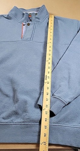 Orvis Men's Signature Quarter 1/4 Zip Snap Sweatshirt BLUE Pullover 2XL EUC - Picture 5 of 9