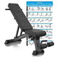 YOUTEN 1000 LB WEIGHT BENCH HEAVY CAPACITY 9-4-4 ALMOST 90° US-009 - BLACK