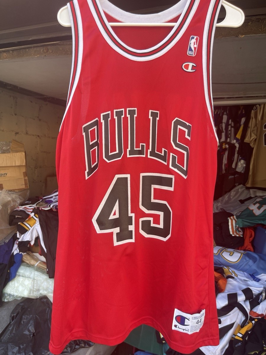 カ*ー様 Bulls Michael Jordan ユニフォーム 45番 44( Chicago Bulls Champion Authentic Vintage Michael Jordan #45 Jersey