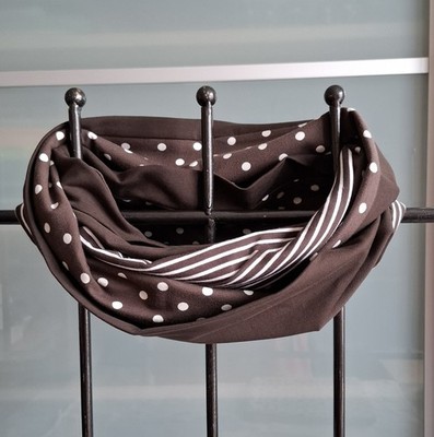 Wende Loop - Schal - Schlauchschal - Handmade - Streifen + Punkte, Jersey