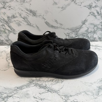 SAS Women 9 Free Time Walking Shoe Black Leather Comfort Sneaker Medium Width