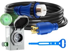 30 to 50Amp Generator Cord and Power Inlet Box, L14-30P to SS2-50R Locking Lo...