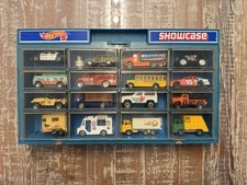 Vintage Hotwheels Showcase with MIxed Lot Hotwheels Matchbox Die Cast Vehicles