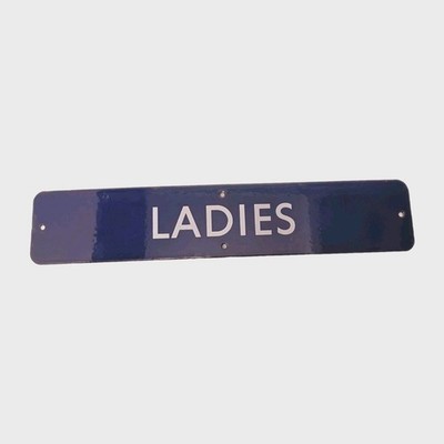 RAILWAYANA - British Railways Eastern BR(E) 'Damen' Emaille Türschild 18'' x 3,5''