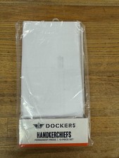 SET OF 13 Men's Dockers Levis Handkerchiefs Permanent Press White NEW