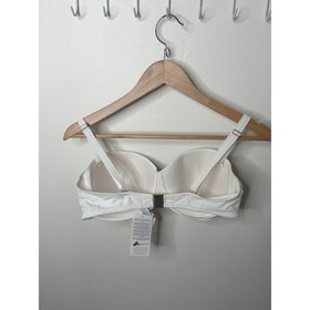 Lise Charmel Cascade Flor White Embroidered Bandeau Bikini Top Size 34 E