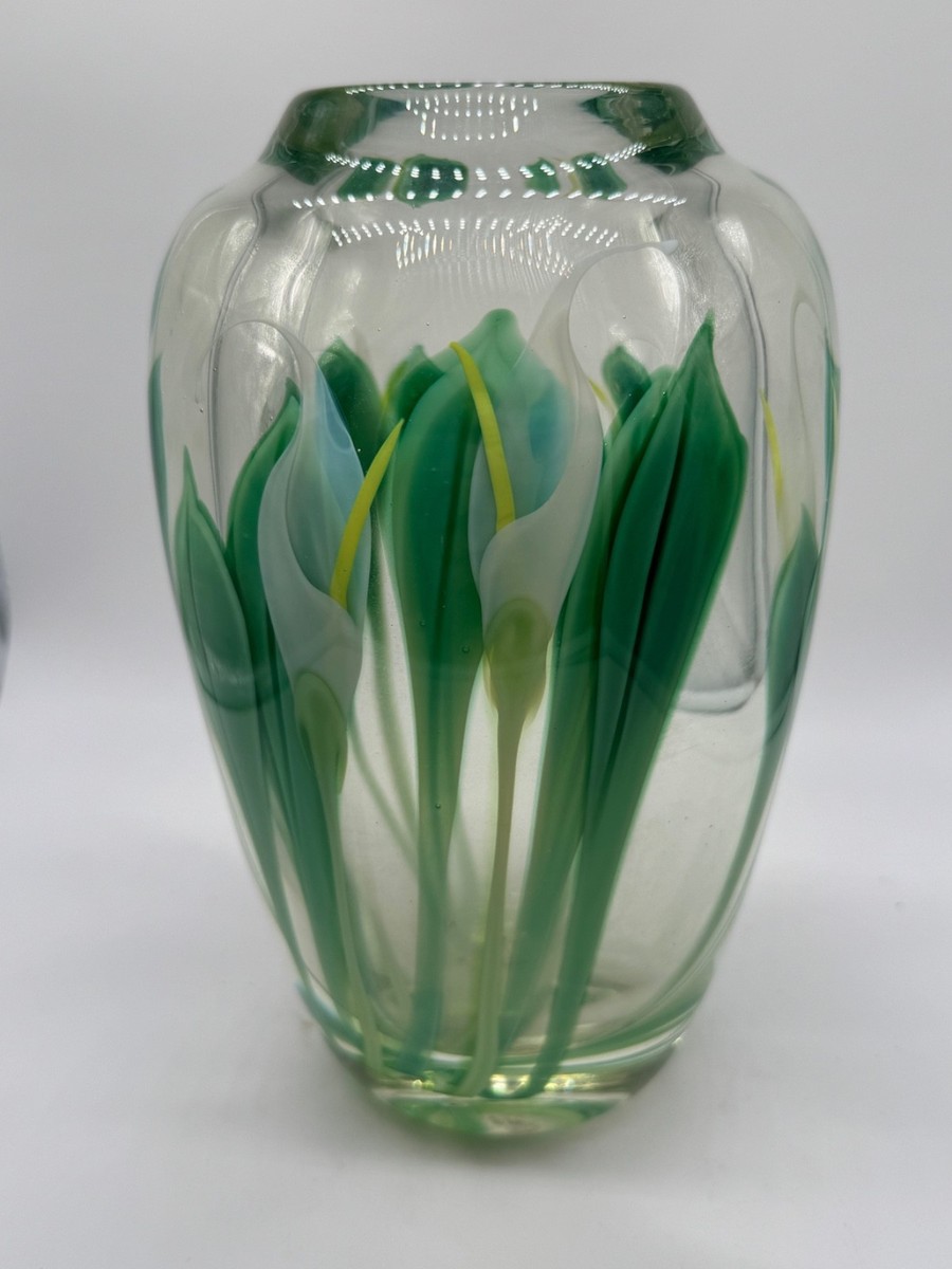 Orient & Flume Scott Beyers Signed Art Glass Paperweight Vase