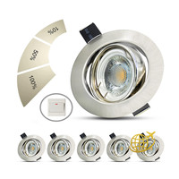 6Er Set Led Einbaustrahler 230V Schwenkbar Dimmbar Ultra Flach