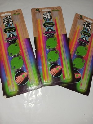 SHUBUG Kids Plant Based Bracelets Glowing  Lot Of 18, Citronella Insect New. 