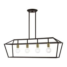 Livex Lighting - Devone - 4 Light Linear Chandelier In Transitional Style-19
