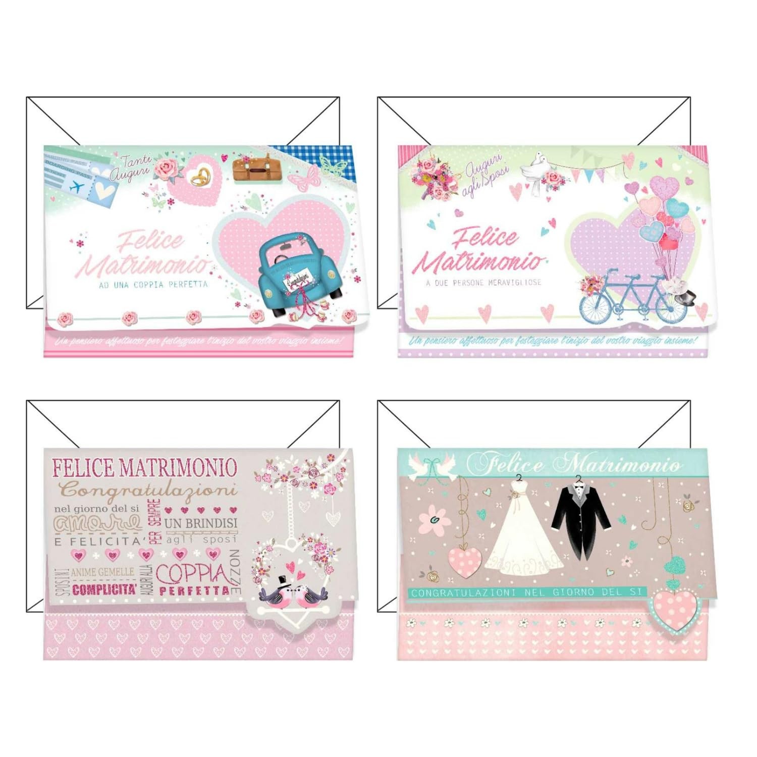 Magicamente Carta - Biglietti Auguri Matrimonio con Tasca Portasoldi, (G4Q)