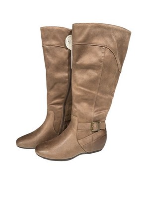 Baretraps Kadence Tall Riding Boots Wide Calf Taupe Brown Womens Size 6.5 NEW
