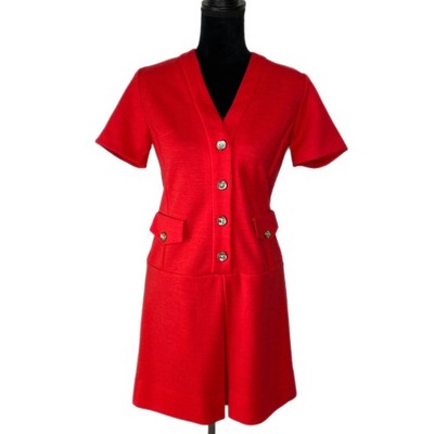 Vintage 60's Vicky Vaughn Junior Bright Red Drop Waist Dress - Junior's Size 11