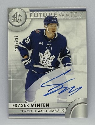 Upper Deck SP Authentic Future Watch Fraser Minten #168 Leafs Rookie Auto /999
