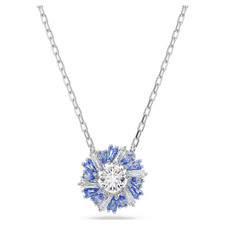 Swarovski Idyllia pendant Mixed cuts Flower Blue Rhodium plated 5680013