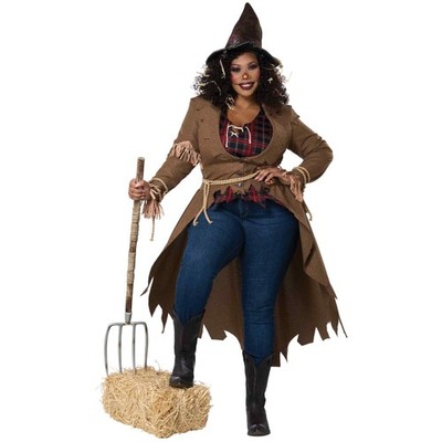 Harvest Hottie Vogelscheuche gruseliges Outfit Halloween Erwachsene Damen Kostüm Plus