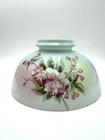 Vintage Floral Milk Glass Student Lamp Shade 10" Hand Painted Pink Roses