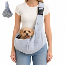 Cat Sling Carrier for Small Pets - Reversible Hands-Free Pet Sling for Travel