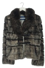 LES MAREES Giacca di pelliccia Donna Giacca Taglia IT 42 nero-grigio chiaro