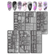 6 Pieces Unique Nail Art Nail Stamping Kit Nail Accesories for DIY Manicures