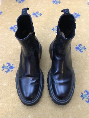 Louis Vuitton Stiefel Chelsea Ankle Monogram Schwarz Leder Herren UK 8 US 9 EU 42