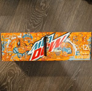 Mountain Dew Baja Mango Gem Soda 12-Pack Carton Box FULL UNOPENED