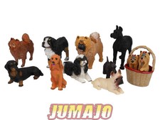 LC15 Lot 10 chiens Résine 6 à 10 cm : Yorshire, Chow Chow, Bouledogue français