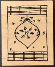 Great Impressions Christmas Whimsical Ornament Snow Frame Rubber Stamp
