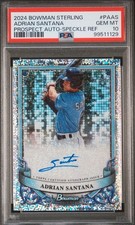 2024 Bowman Sterling Adrian Santana Speckle Refractor Auto /99 PSA 10 Rays RC