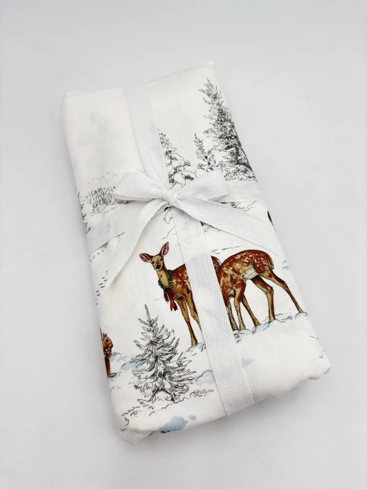 Williams Sonoma Snowman Christmas Tree Skirt 70" Round Red White Cotton SAMPLE - Image 2 of 4