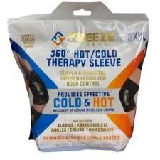 Freeze Sleeve 360 Hot / Cold Therapy Copper & Charcoal Infused Elbows Knees XXL