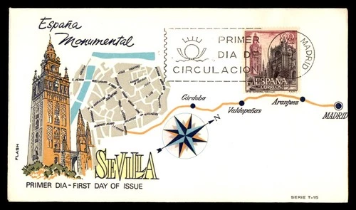 Mayfairstamps Spain FDC Cathedral Sevilla Map First Day Cover aaw_93225