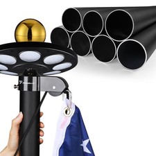 AplusChoice Bravery 25Ft Flag Pole Kit with Light for Outside House 13Gauge