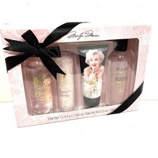 Marilyn Monroe Champagne Scented Shower Gel Body Scrub Lotion 4 Pc Bath Gift Set