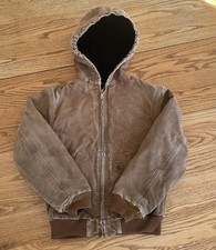Vintage Youth Carhartt Jacket Brown Distressed Faded YJ130