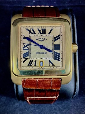 Rotary Swiss Gold 17 Jewels Men Wind Dolphin Standard Mecanique LE