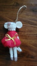 Felt Female Mouse Christmas Ornament