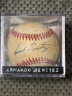 SWEET!  NY Mets Closer ARMANDO BENITEZ signed ONL baseball w/cube + stub