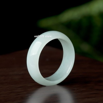 Natural Jadeite Ring Women Man's A Grade Ice Species Band Finger Ring US 5-10
