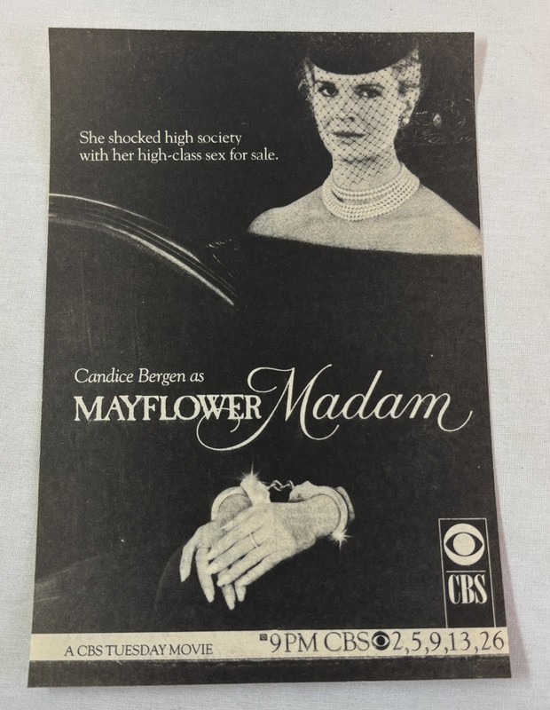 1988 CBS tv movie ad ~ MAYFLOWER MADAM Candice Bergen