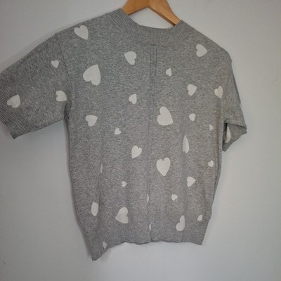M&S Pullover Oberteil Small Grau Kurzarm Marks and Spencer's Gr. UK 8 10 8-10