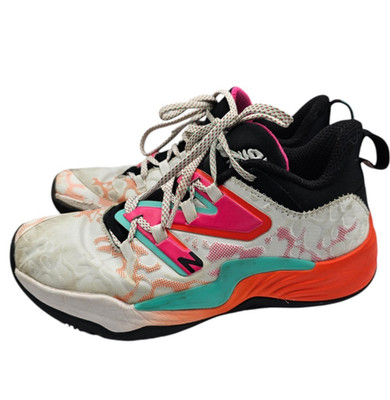 New Balance Two Way WXY v3 Basketball Shoes in White, Pink, Orange, and Teal 7.5