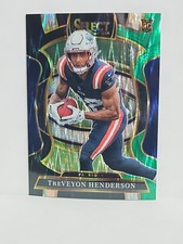 2025 Panini Select TreVeyon Henderson RC Black Green Prizm Shock #78 Patriots